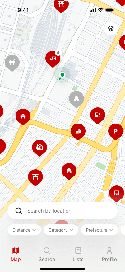Map browse screen