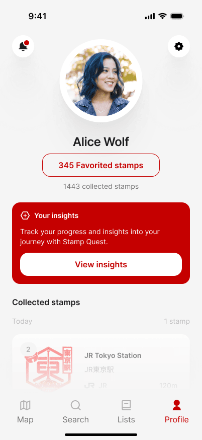 Collections screen